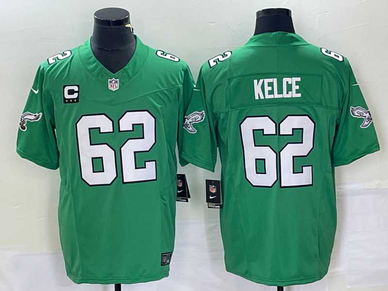Men's Philadelphia Eagles #62 Jason Kelce Green C Patch 2023 FUSE Vapor Limited Throwback Stitched Jersey,We sell and wholesale Men's Philadelphia Eagles #62 Jason Kelce Green C Patch 2023 FUSE Vapor Limited Throwback Stitched Jersey on line form chian!